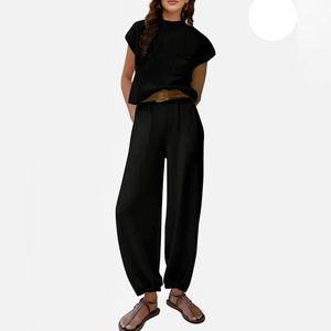 Women's Two Piece Outfit Sweater Set High Waisted Pants Tracksuit Lounge Set